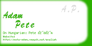 adam pete business card